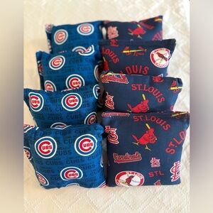 Set of 8 Cornhole Bags | Chicago Cubs & St. Louis Cardinals |  5”x5”